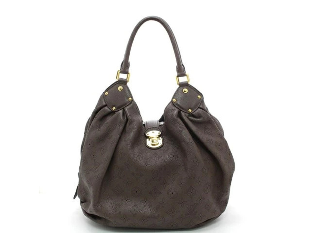 LOUIS VUITTON Mahina L Shoulder Bag Handbag Gris Brown